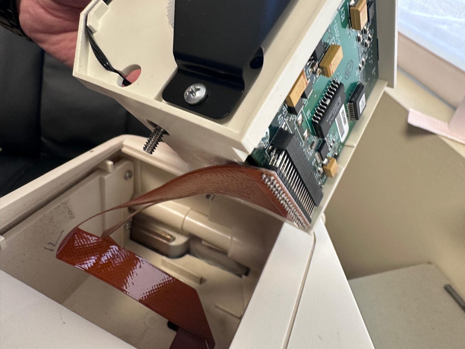 Removed printer assembly during service on a LIFEPAK 20
